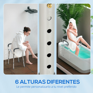 Taburete de Ducha Silla Ducha Personas Mayores con Altura Regulable Silla para Ducha de Aluminio Antideslizante Carga 150 kg para Ancianos y Discapacitados