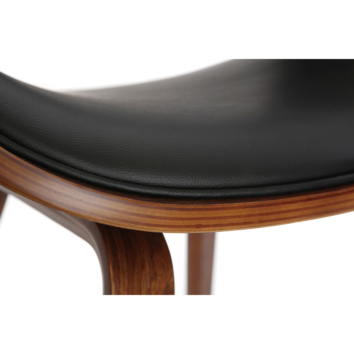 Chaise design noir et bois foncé noyer BENT