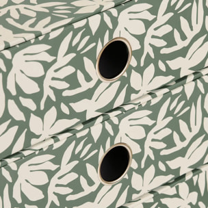Tour rangement 3 tiroirs Florea motif fleuri vert laurier