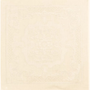 Serviette pur coton motif jacquard ivoire Beauregard ivoire