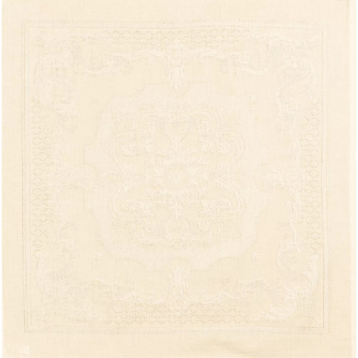 Serviette pur coton motif jacquard ivoire Beauregard ivoire