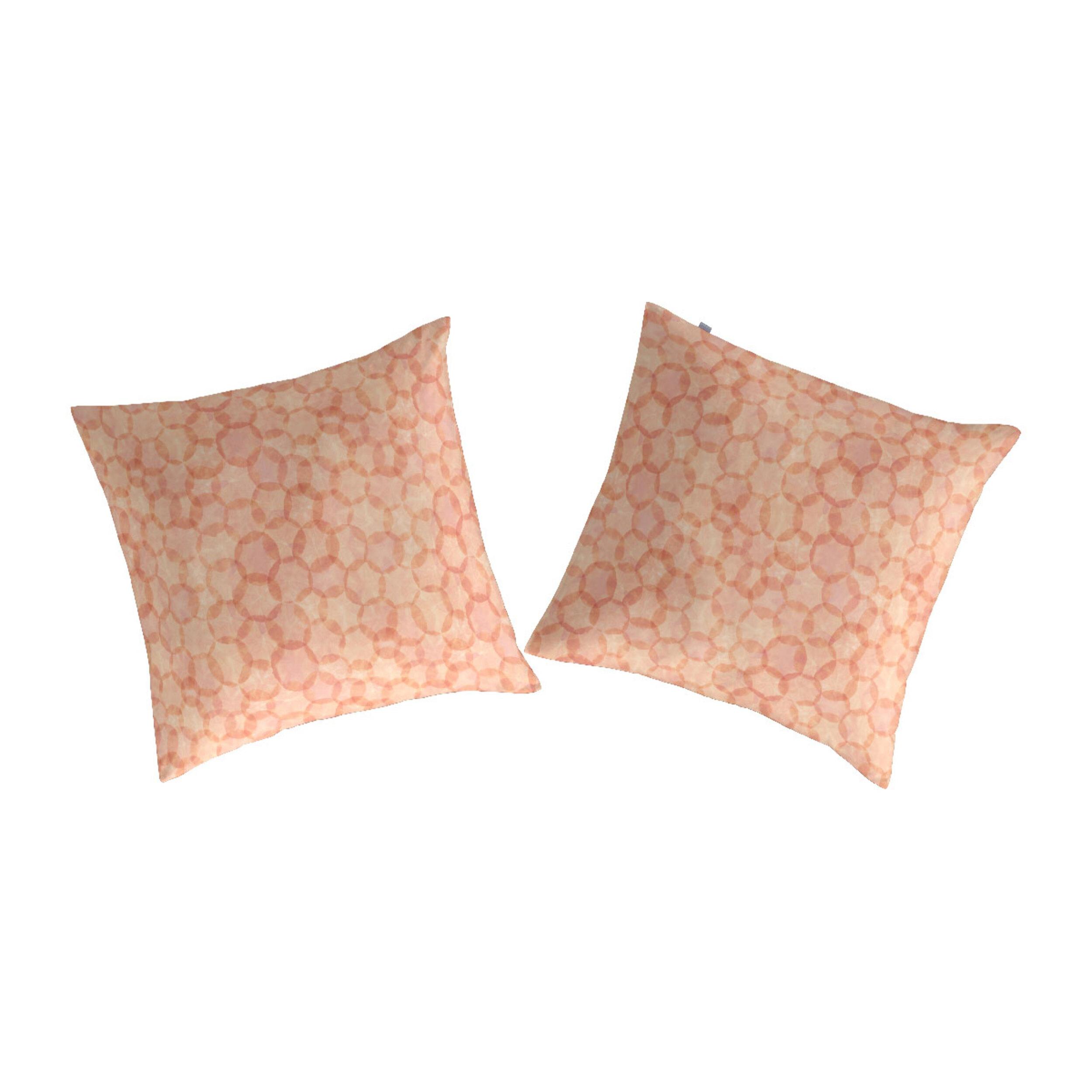 2 Fundas de almohada 100%algodón MIKA B naranja - 65x65 cm