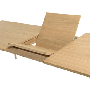 MAXENCE - Table à manger ext. 240/292cm naturelle pieds en chêne massif