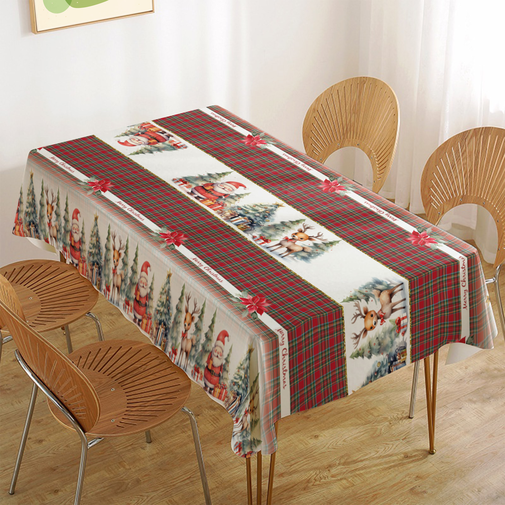 CASSESE HOME Tovaglia No Stiro Breccia Natale In Poliestere Made In Italy_Dec.V