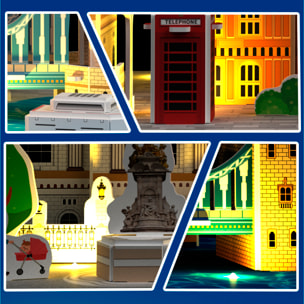 Puzle 3D de cartón de la ciudad de Londres con luces LED. 106 piezas.