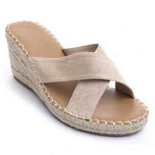 Sandalias de Cuña - Beige - Altura: 7 cm