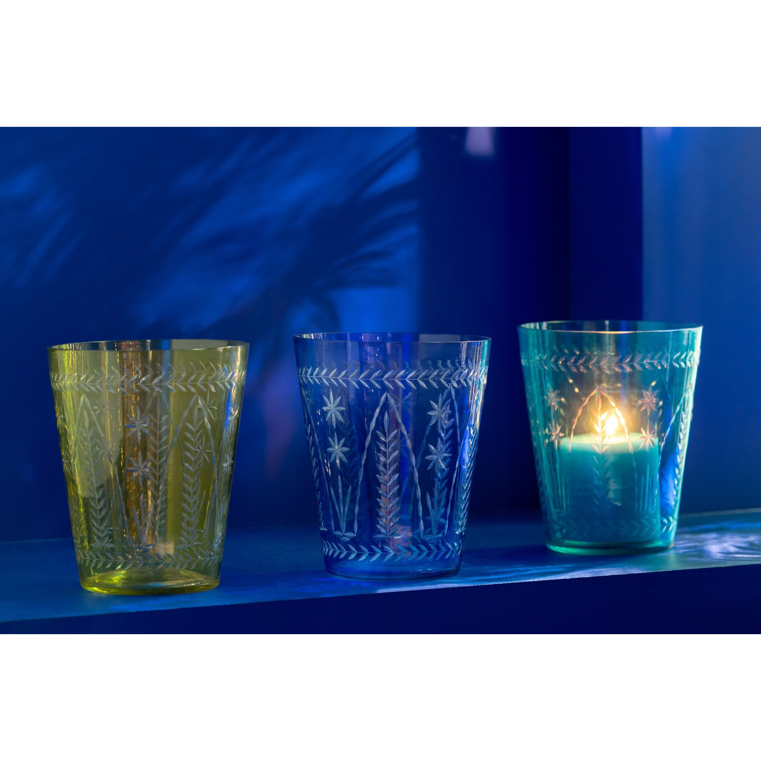 J-Line photophore Tarifa - verre - mix - 3 pièces