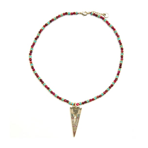 Collar con Circonita Multicolor acabado oro 18k