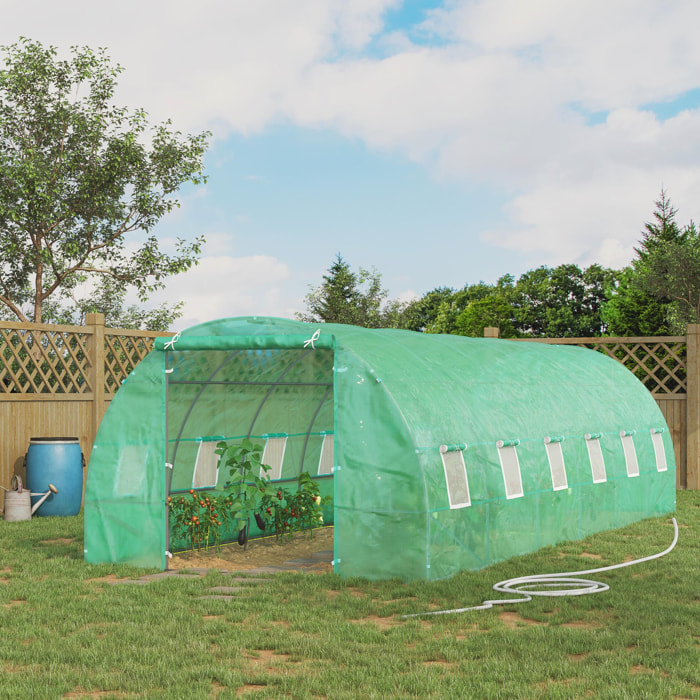 Invernadero Casero de Acero Polietileno 8x3x2m Verde