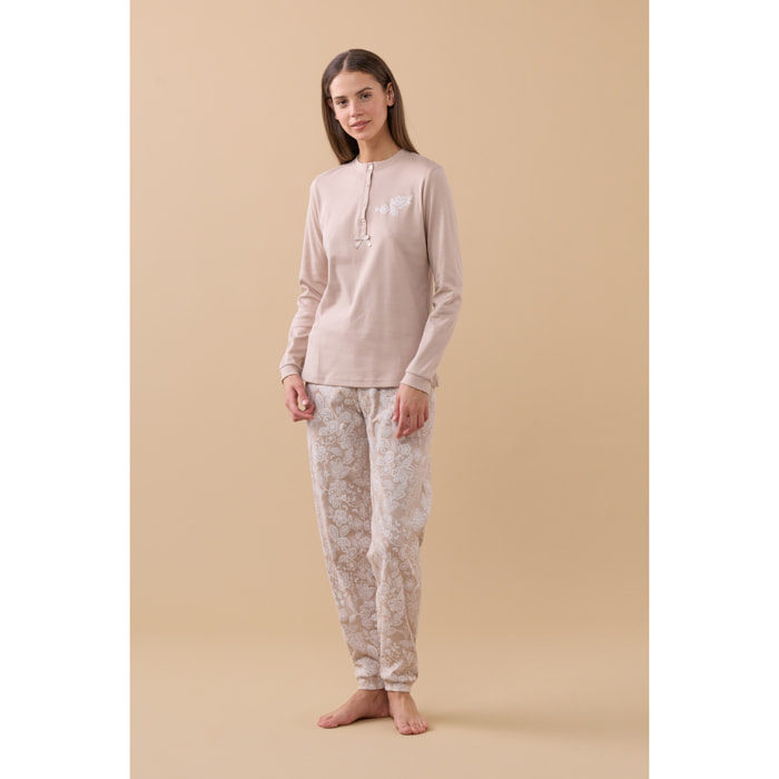 Pigiama donna caldo cotone articolo flory Noidinotte