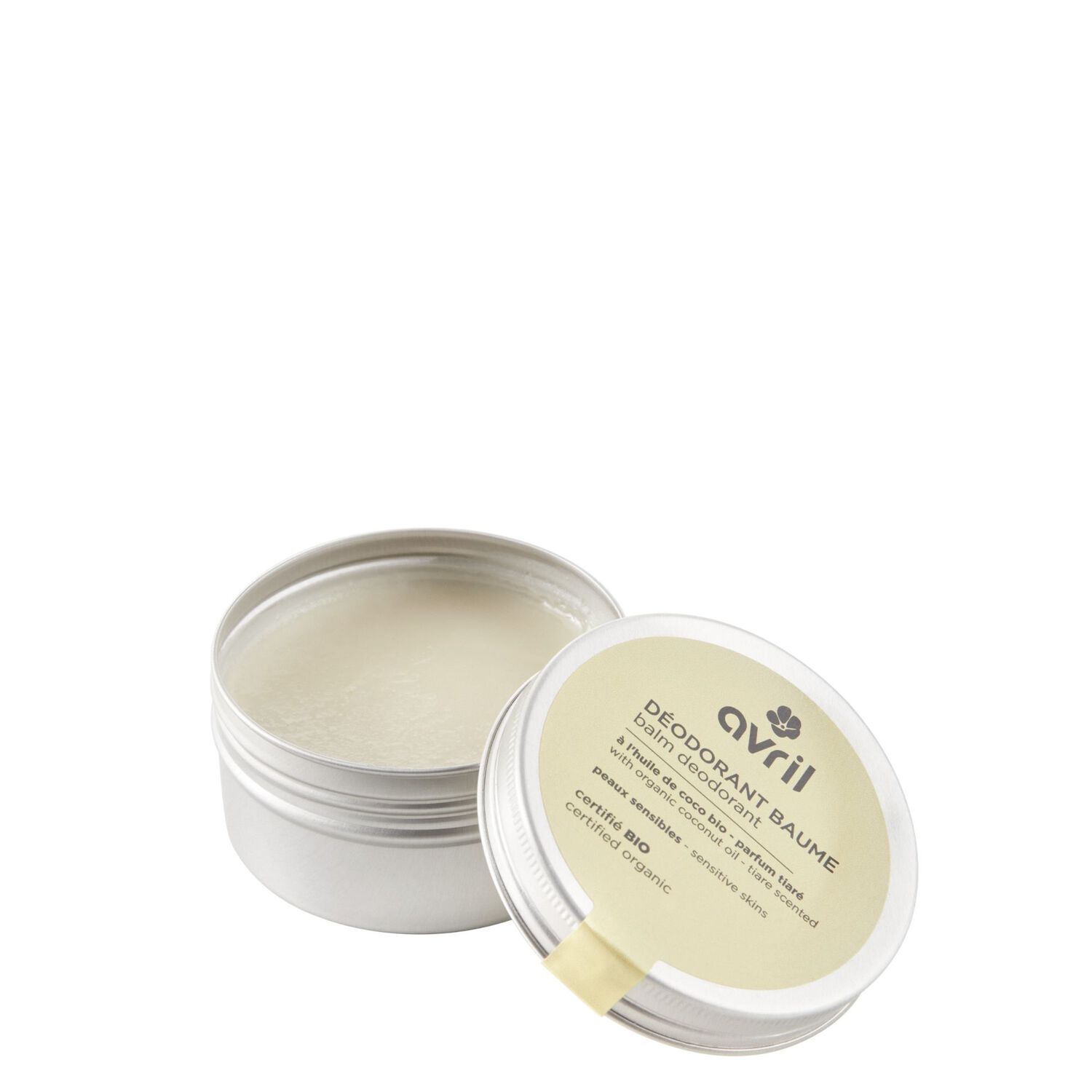 Déodorant - Certifié bio - Déodorant baume - Peaux sensibles - Parfum Tiaré 75 g