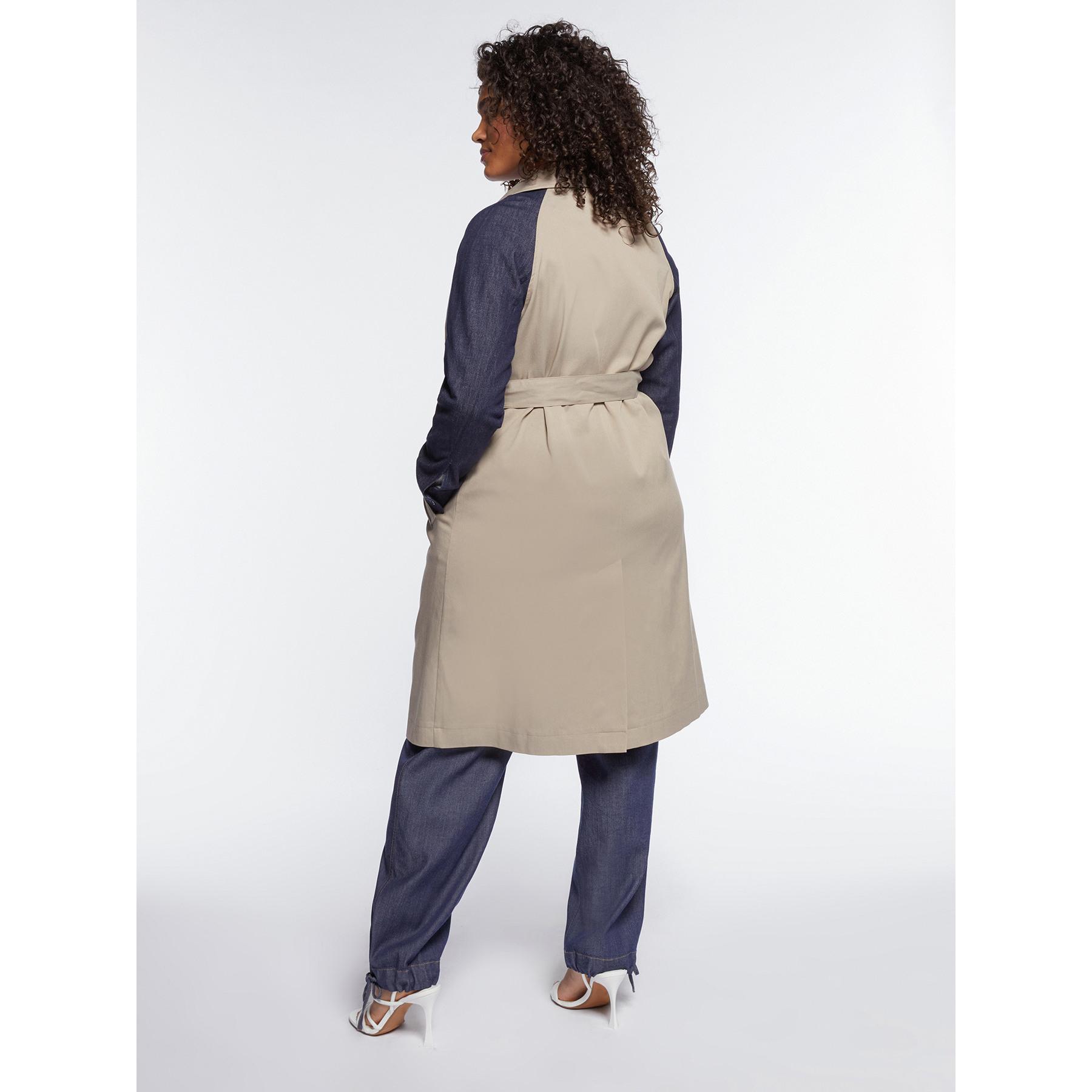 Fiorella Rubino - Trench con maniche in denim - Beige