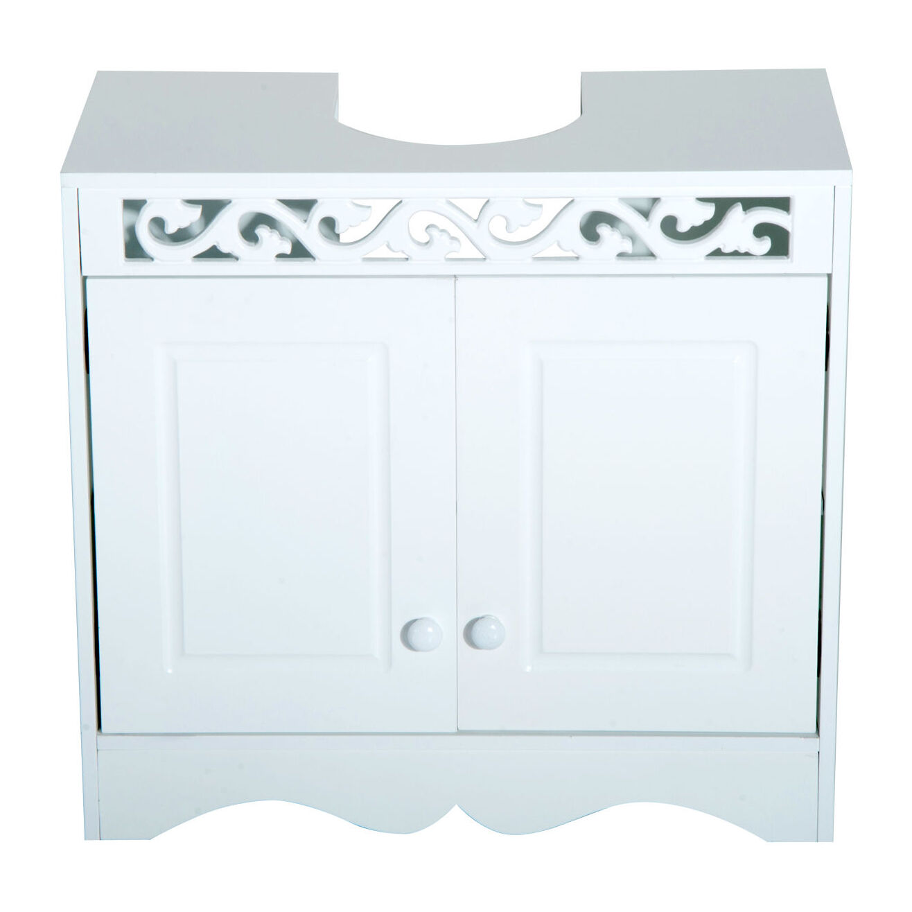 Mueble Bajo Lavabo de Baño Armario de Almacenamiento 60x30x56cm Blanco Madera