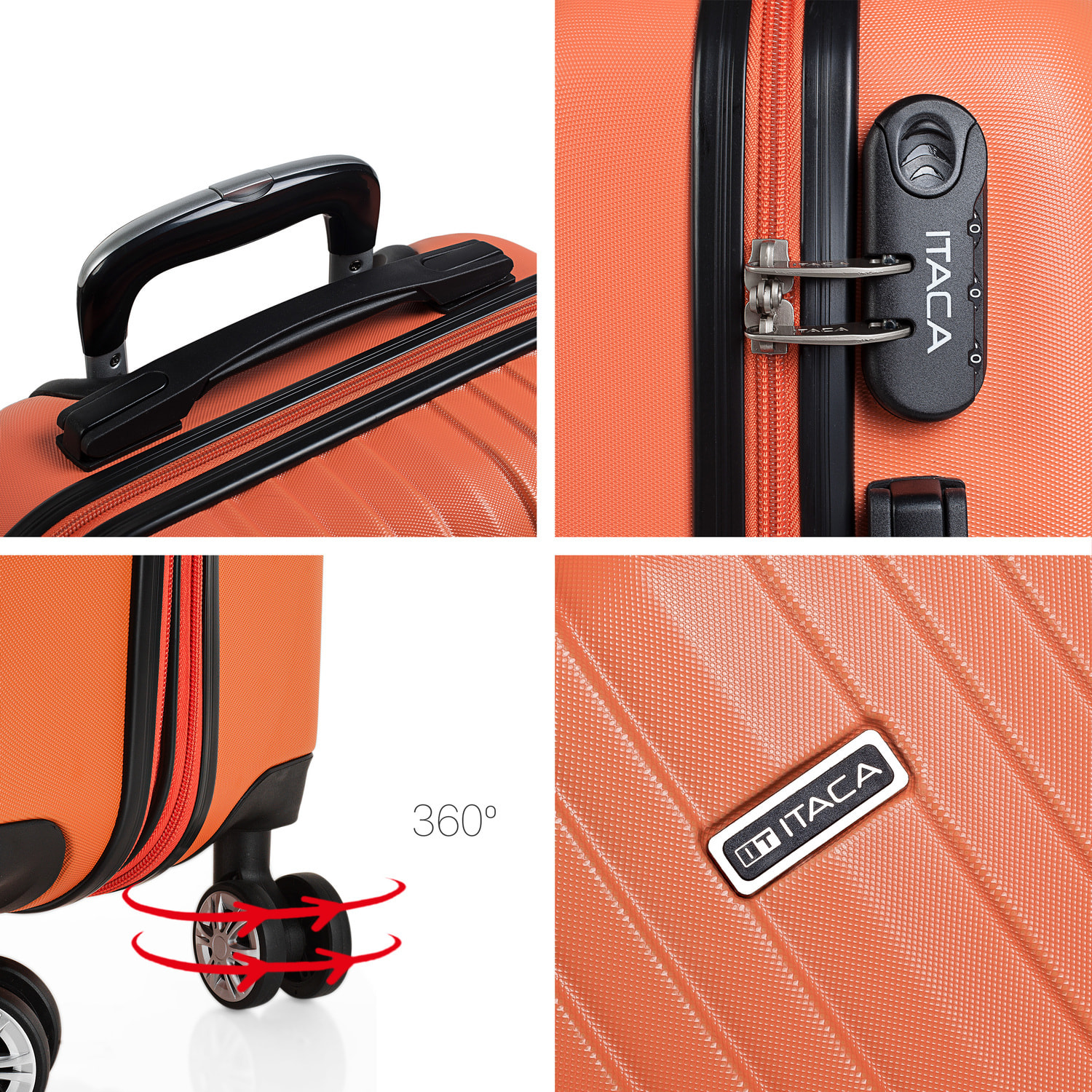 Maleta Itaca Sevron Set De 3 Unidades Mandarina