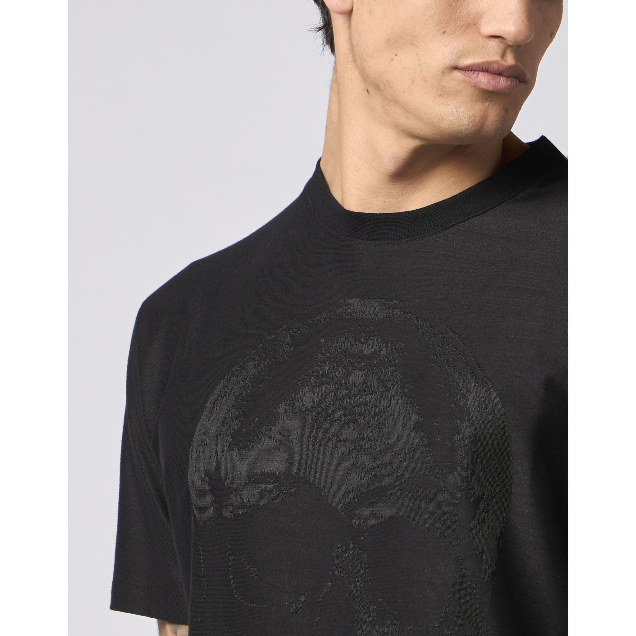 PHILIPP PLEIN Round Neck T-Shirt Jacquard Skull
