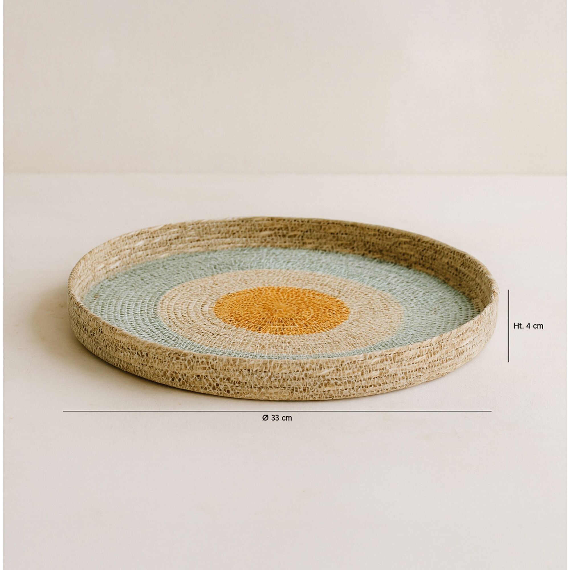 Plateau rond en jonc de mer 33cm KAMPA