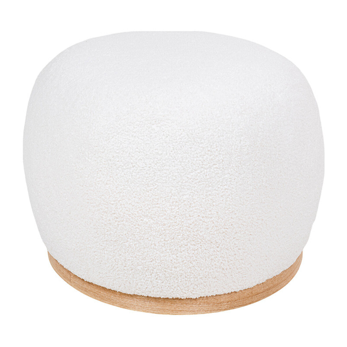Amy - pouf - en tissu bouclette - Blanc