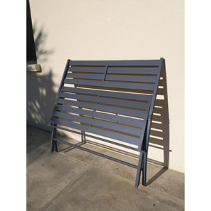 MARIUS - Banc de jardin pliant en aluminium gris anthracite