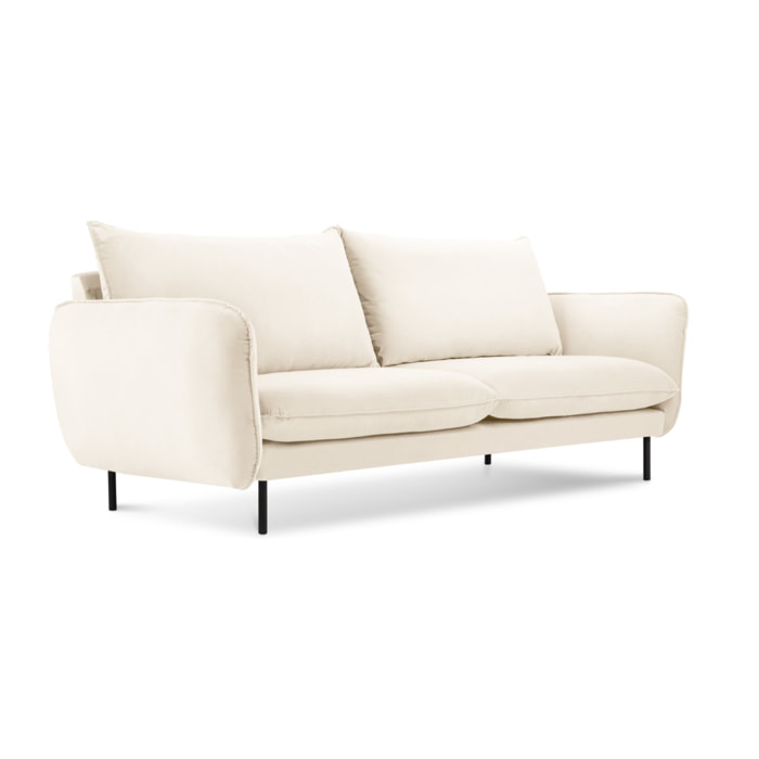 Canapé "Vienna" 2 places en velours beige clair