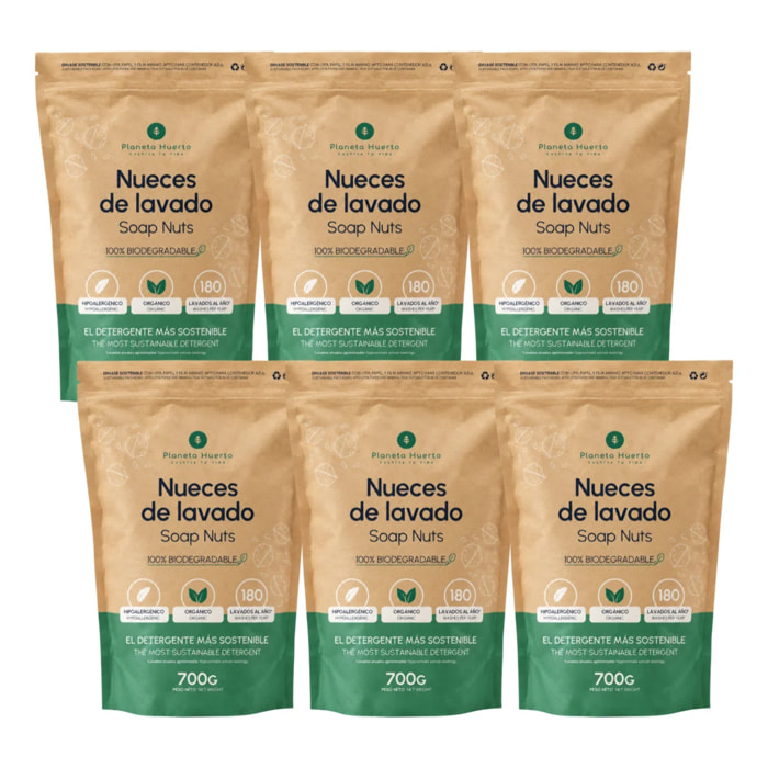 Pack 6xNueces de Lavado Planeta Huerto 700 gr