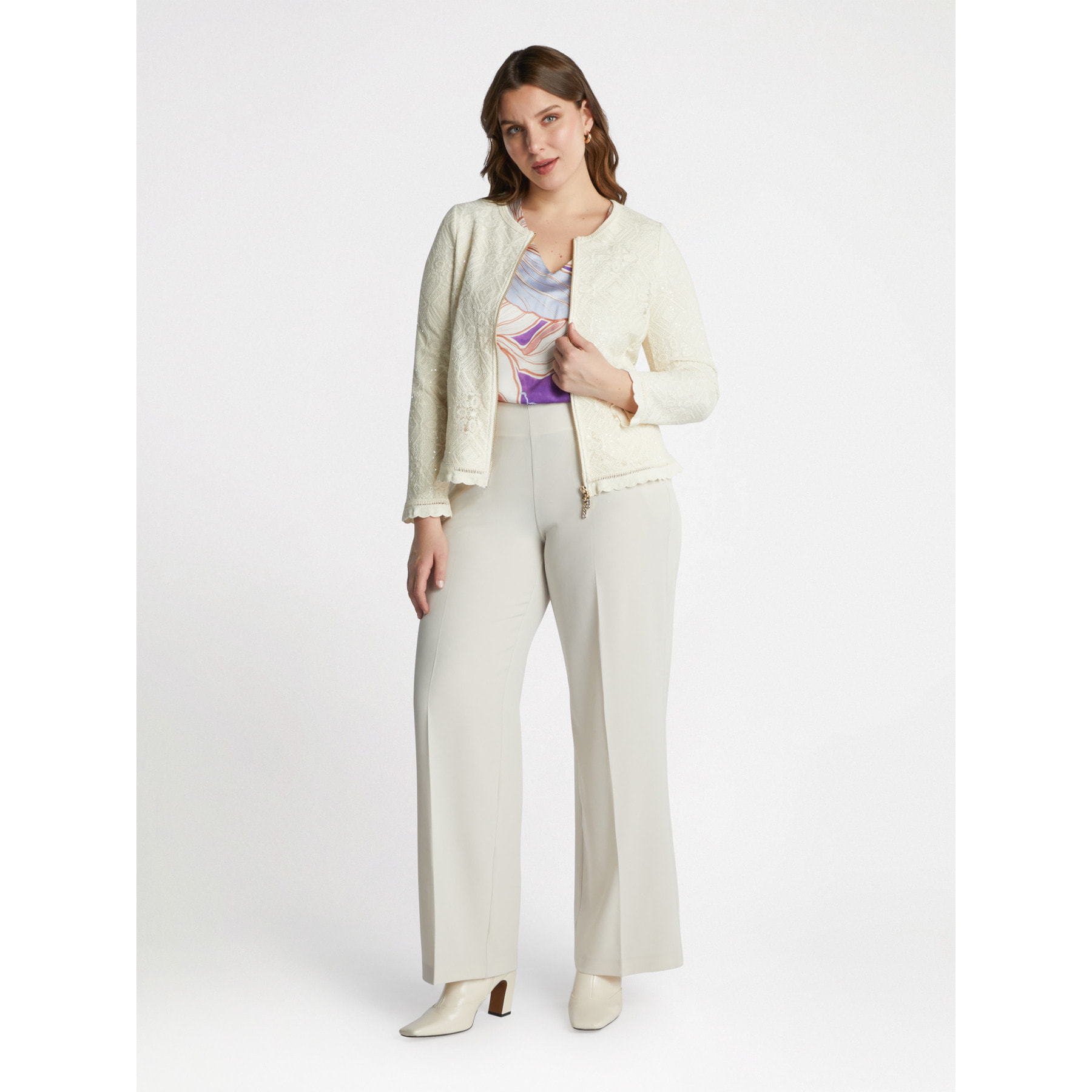 Fiorella Rubino - Pantaloni dritti con fibre in TENCEL™ - Beige