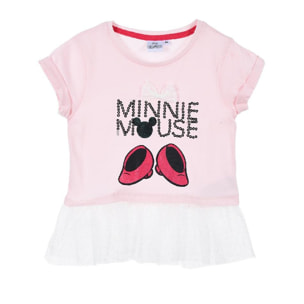 Minnie Maglietta Maniche Corte Rosa con Volant Lei Disney Rosa