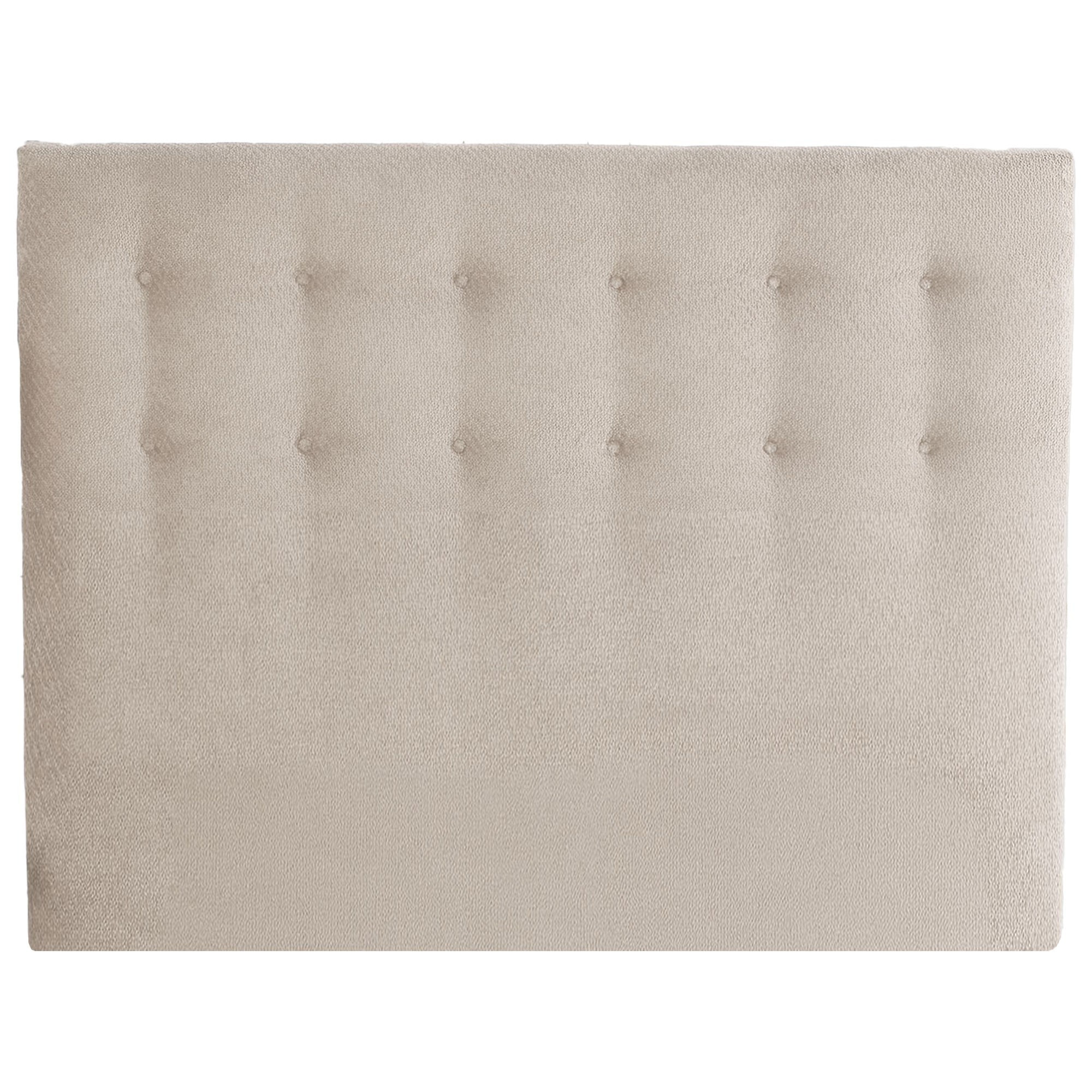 Tête de lit capitonnée EDEN crème, chenille bouclettes