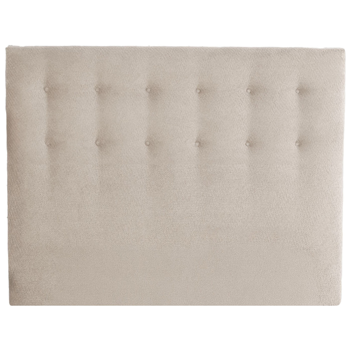 Tête de lit capitonnée EDEN crème, chenille bouclettes