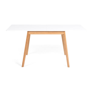 Table à manger dépliable Scandi bois et blanc 80-160cm