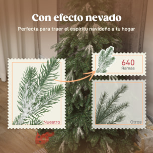 Árbol de Navidad Artificial 150 cm, Ramas Realistas con Efecto Nieve, Árbol de Navidad con Soporte de Acero, Base Plegable, Montaje Rápido, Decoración Navideña para Hogar, Fiesta