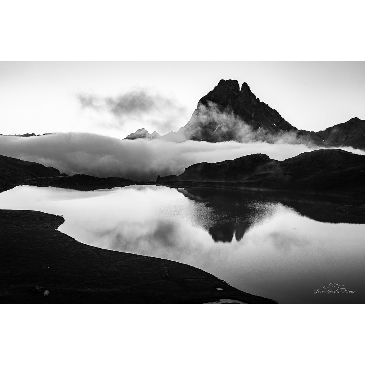 Tableau noir et blanc pic du midi d'ossau Toile imprimée