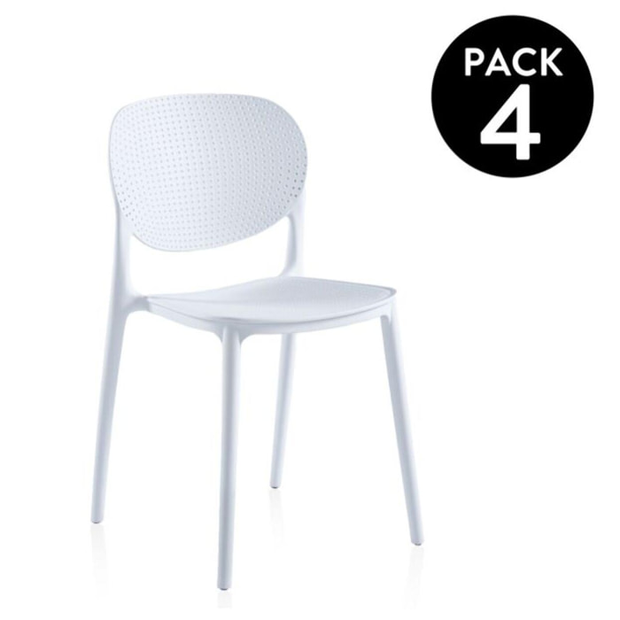 Pack 4 sillas de comedor Nadya Blanco