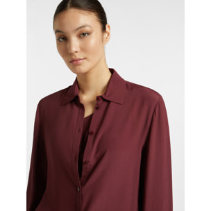 Elena Mirò - Camisa de crepé de China - Burgundy