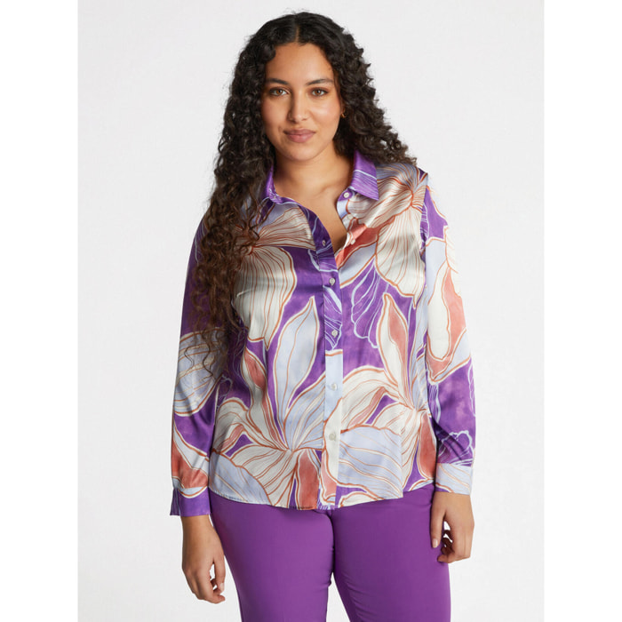 Fiorella Rubino - Camisa floral - Violeta