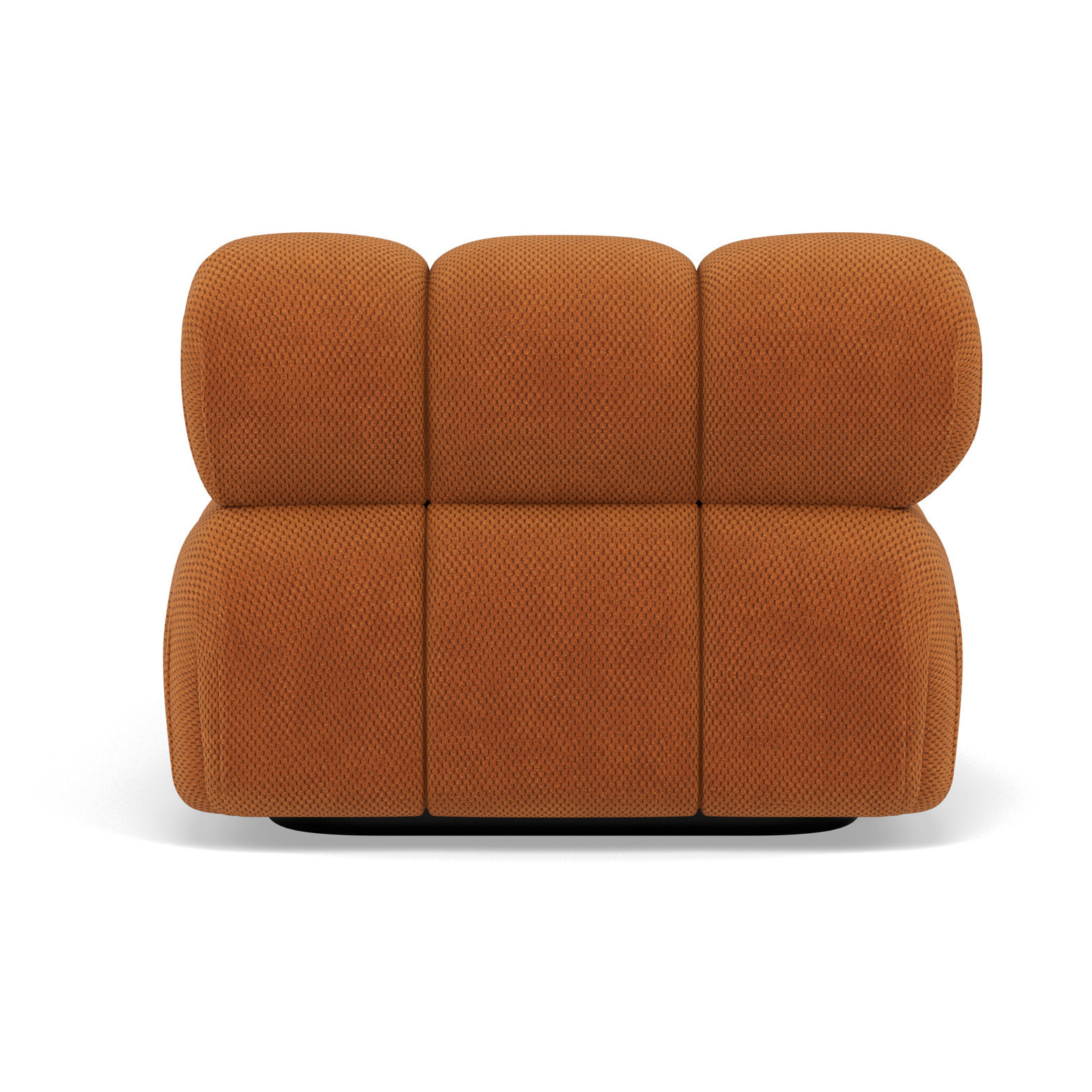 Ruby - module d'assise méridienne droite en velours texturé - Terracotta