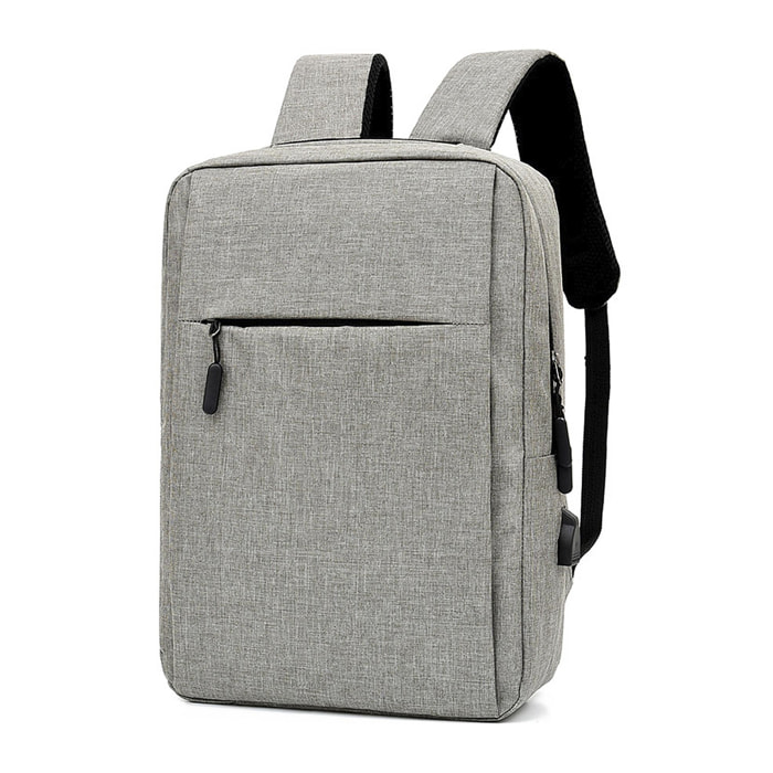 DAM Mochila para Laptop con interfaz de carga USB. 30x13x42 Cm. Color: Gris