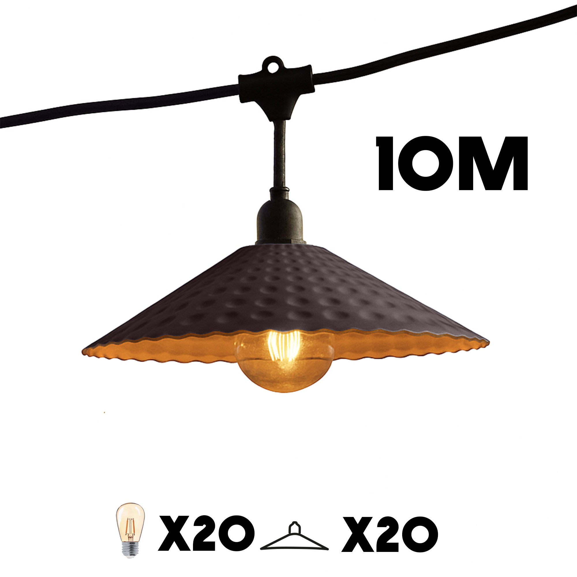 Guirlande connectable VINTY 20 ampoules E27 10M