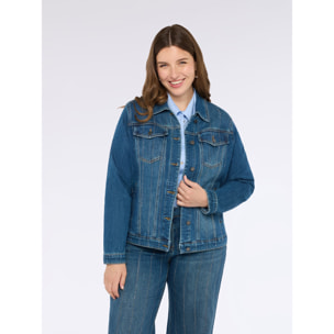 Fiorella Rubino - Chaqueta vaquera con rayas de estrás - Azul