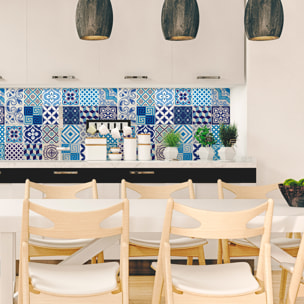 Stickers muraux - Sticker Mural Carrelage adhésif Cuisine Salle de Bain - 24 STICKERS CARREAUX DE CIMENT AZULEJOS LENDRO