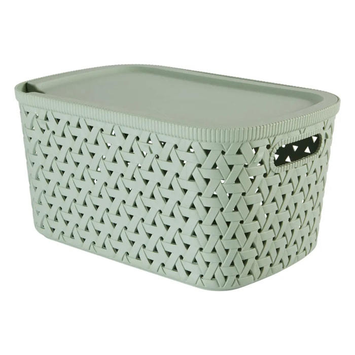 Panier "Tressy" en plastique sauge 6,7L