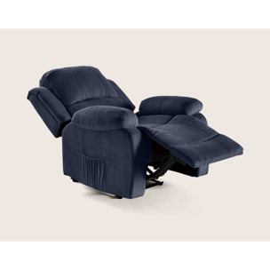 Armand - fauteuil relax électrique en velours côtelé - Bleu marine