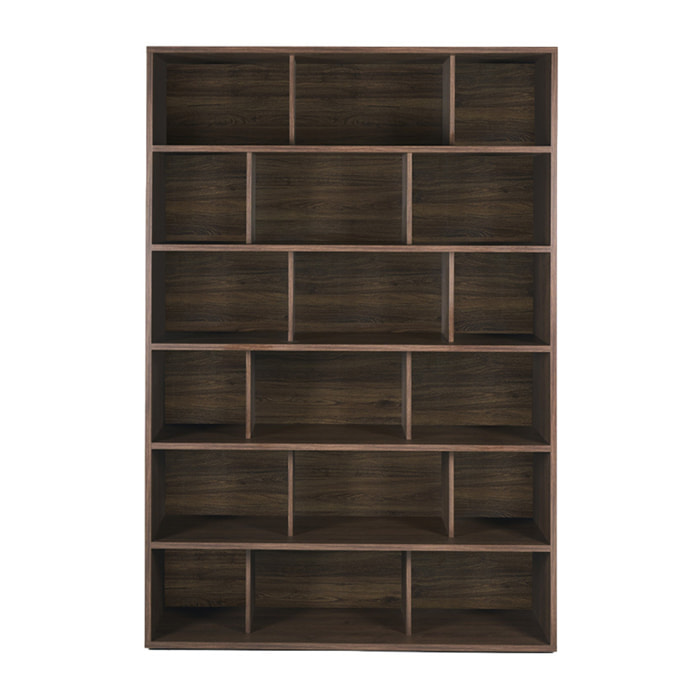 Bibliothèque scandinave finition bois foncé noyer L140 cm EPURE