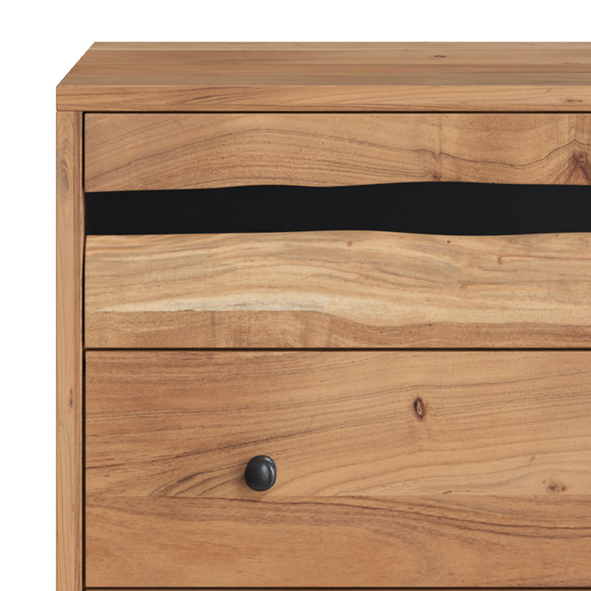 Commode en bois d'acacia et métal, 3 tiroirs - Alabama