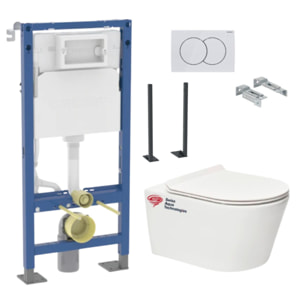 Pack Autoportant bati-support Geberit  + WC sans bride Swiss Aqua Technologies Brevis + abattant ultra-fin (BREVISGEBX)