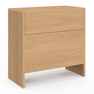 Table d'appoint mini bar Faustine bois et lattes