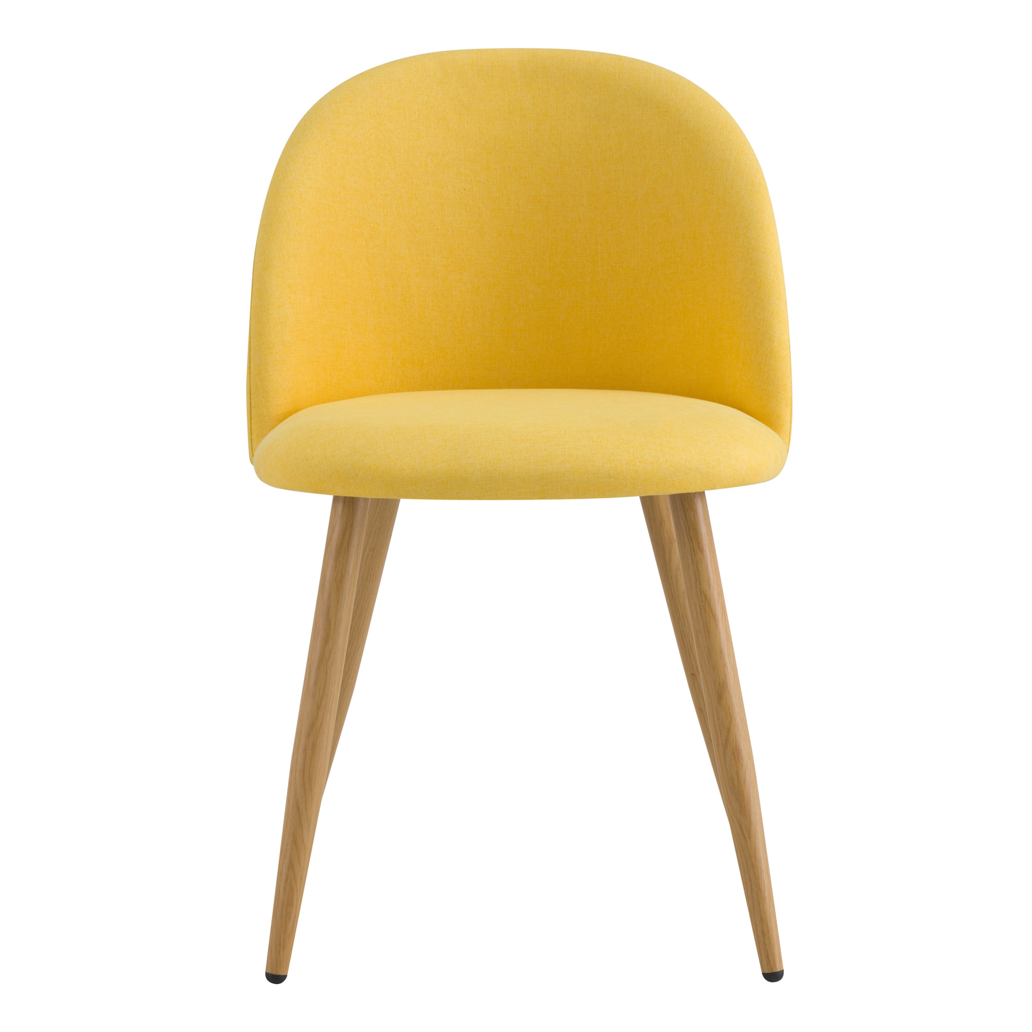 Lot de 2 chaises en tissu jaune et pieds en métal - Cozy