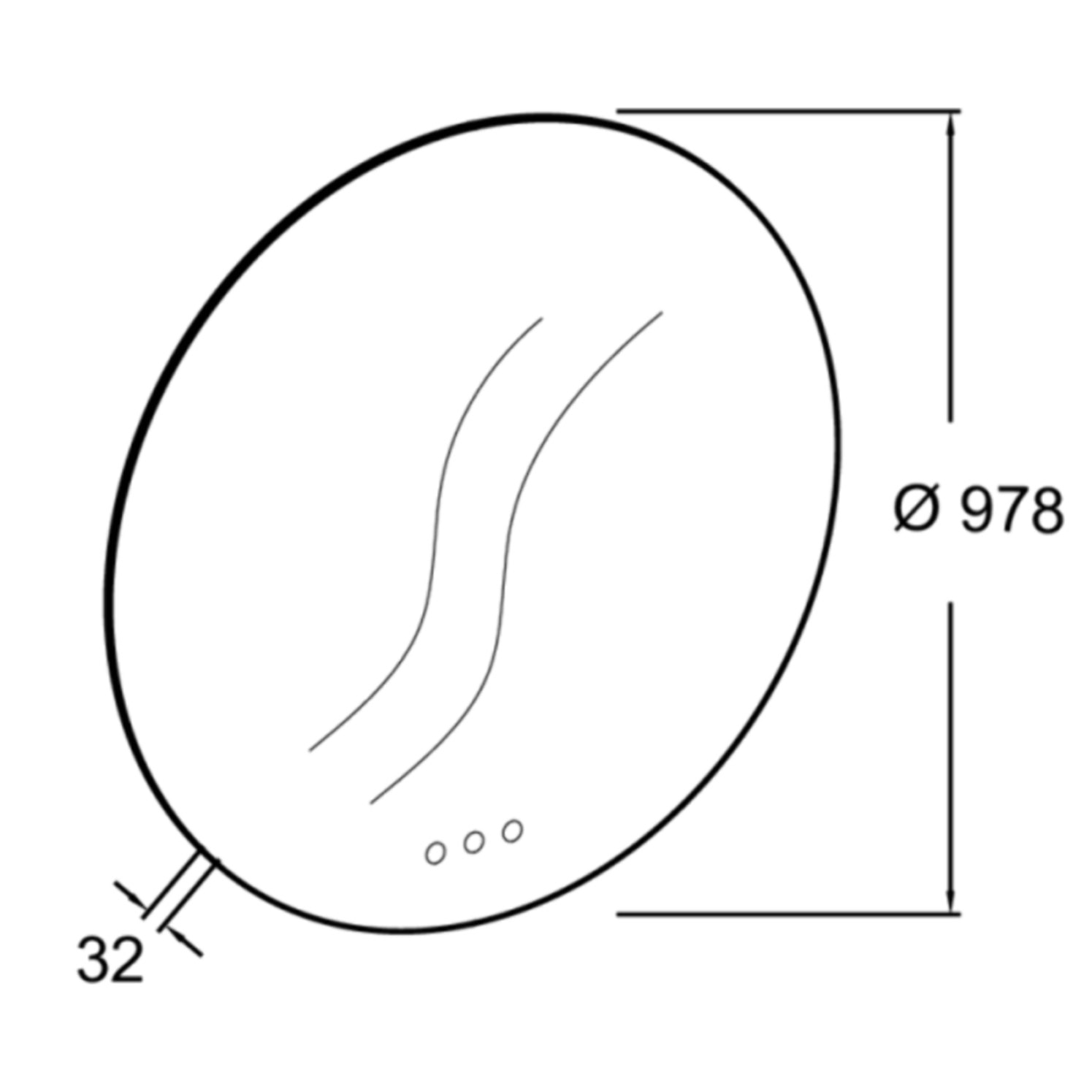 Miroir LED rond 3 trous + mitigeur lavabo encastré 3 trous Grands Boulevards laiton brossé