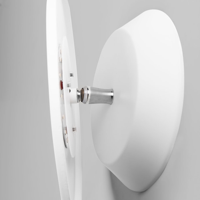 Forlight Roc - Aplique de Pared Interior LED Circular con Efecto Halo con Módulo Giratorio. Luz Cálida 3000K 342lm. Color Blanco