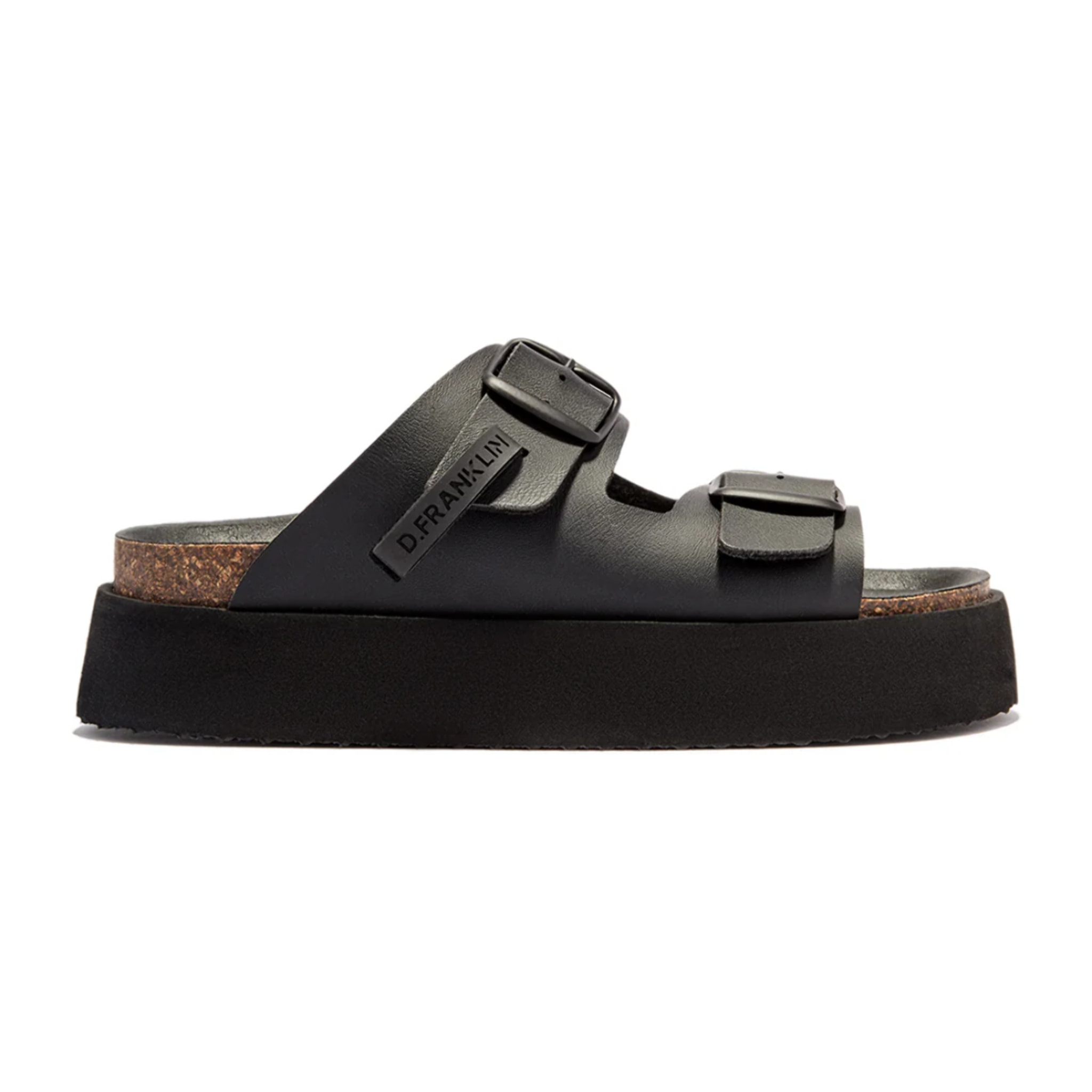 Sandalias de Mujer Plataforma Cierre Hebilla en Negro Vibe