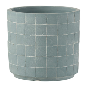 J-Line cache-pot Carré - céramique - bleu clair - medium - 2 pièces - Ø 14 cm